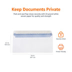 Amazon Basics #10 Security-Tinted Self-Seal Business Envelopes for Documents, Privacy, Home & Office, White, 500-Pack