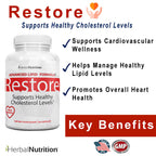 Restore Heart Health & Cholesterol Support Supplement, 270 Capsules