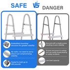 TIXANF 36" 3-Step Steel Frame Above Ground Swimming Pool Ladder,Heavy Duty Double Sided Removable Pool Steps,Pool Ladder Steps with Non-Slip Plastic Steps for Entry and Exit