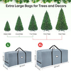 BALEINE 7.5 ft Christmas Tree Storage Bag, Heavy Duty 900D Oxford Fabric with Reinforced Handles and Dual Zippers Wide Opening, Extra Large Storage Container for Trees and Decorations (Grey)