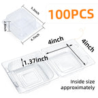 Evnlo 100 Count Heavy Duty Clear Clamshell Food Containers Hinged with Lids