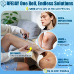 Hydrocolloid Bandages for Wound Care, Medical-Grade Hydrocolloid Roll with Self-Adhesive, Ultra Absorbent, Flexible & Waterproof, Cut-to-Size First Aid Kit Essential (2in*4.8ft)