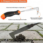 3 Pack Weed Puller Tool Set, Stainless Steel Weeding Tools for Gardening