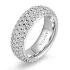 VISDIV 925 Sterling Silver Wedding Rings for Women Promise Engagement Non Tarnish Bands Rings CZ Cubic Zirconia Chunky Eternity Statement Wide Rings for Her