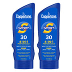 Coppertone Sport Sunscreen Lotion SPF 30, Sweat, Heat and Water Resistant Sunblock, Lightweight, Oxybenzone Free, Sunscreen Twin Pack, 7 Fl Oz Bottle, Pack of 2