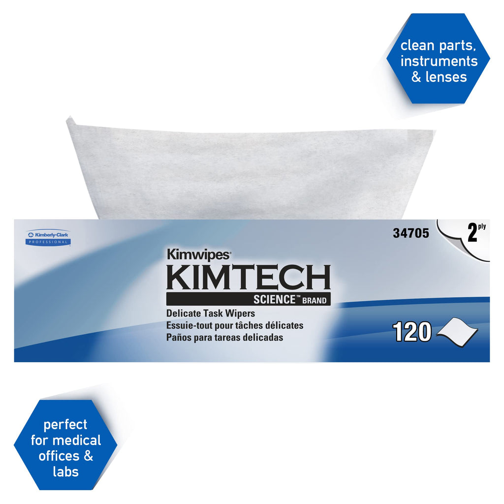 Kimtech Science Kimwipes Delicate Task Wipes, 15 Boxes x 120 Sheets (34705)