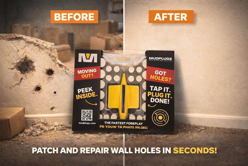 FIX Drywall Anchor Holes Fast - MudPlugz Drywall Hole Repair Kit - No Mesh - No Spackle - Professional Small Hole Wall Patch Kit - 36 Plugs - Reusable Prep Tool - Quick and Easy