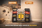 FIX Drywall Anchor Holes Fast - MudPlugz Drywall Hole Repair Kit - No Mesh - No Spackle - Professional Small Hole Wall Patch Kit - 36 Plugs - Reusable Prep Tool - Quick and Easy