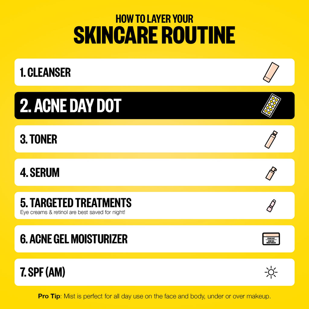 PEACE OUT Acne Day Dot Sheer Hydrocolloid Pimple Patches, Invisible Acne Spot Patches with Encapsulated Salicylic Acid, Retinol, and Aloe Vera, 40 Dots