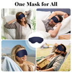 Fygrip 3D Eye Mask Sleep Mask for Men & Women, 100% Pressure-Free & Light Block-Out Eye Mask for Sleep with Easy Adjustable Strap, Night Eye Cover for Travel, Blue