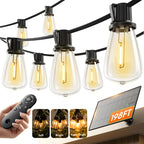 KYY 198FT(192+6) Solar String Lights Outdoor Waterproof with USB Charging & Remote, Dimmable & Timable, Solar Powered Patio Lights with LED Shatterproof Bulbs for Deck Backyard Porch Garden Camping