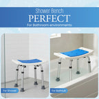 Dr.Kays Shower Chair for Inside Bathroom 350 lbs Shower Stool with Adjustable Height, Portable Heavy-Duty Bath Bench Padded Seat for Inside Tub Bathroom Chair for Elderly and Disabled FSA/HSA Eligible