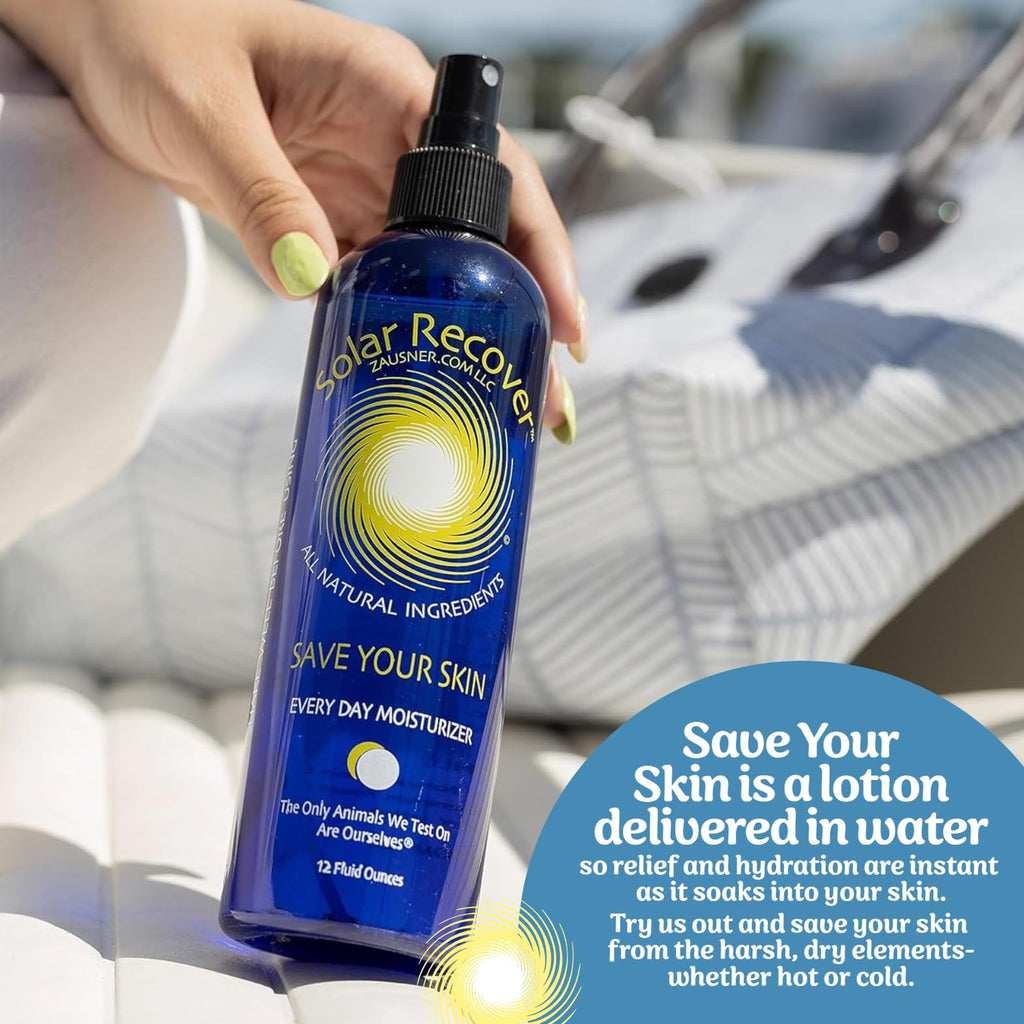 Solar Recover After Sun Moisturizing Spray 2 Pack (12 Ounce Each) - Hydrating Facial & Body Mist - 2460 Sprays of Sunburn Relief With Vitamin E & Calendula - Lotion Delivered in Water For Healthy Skin