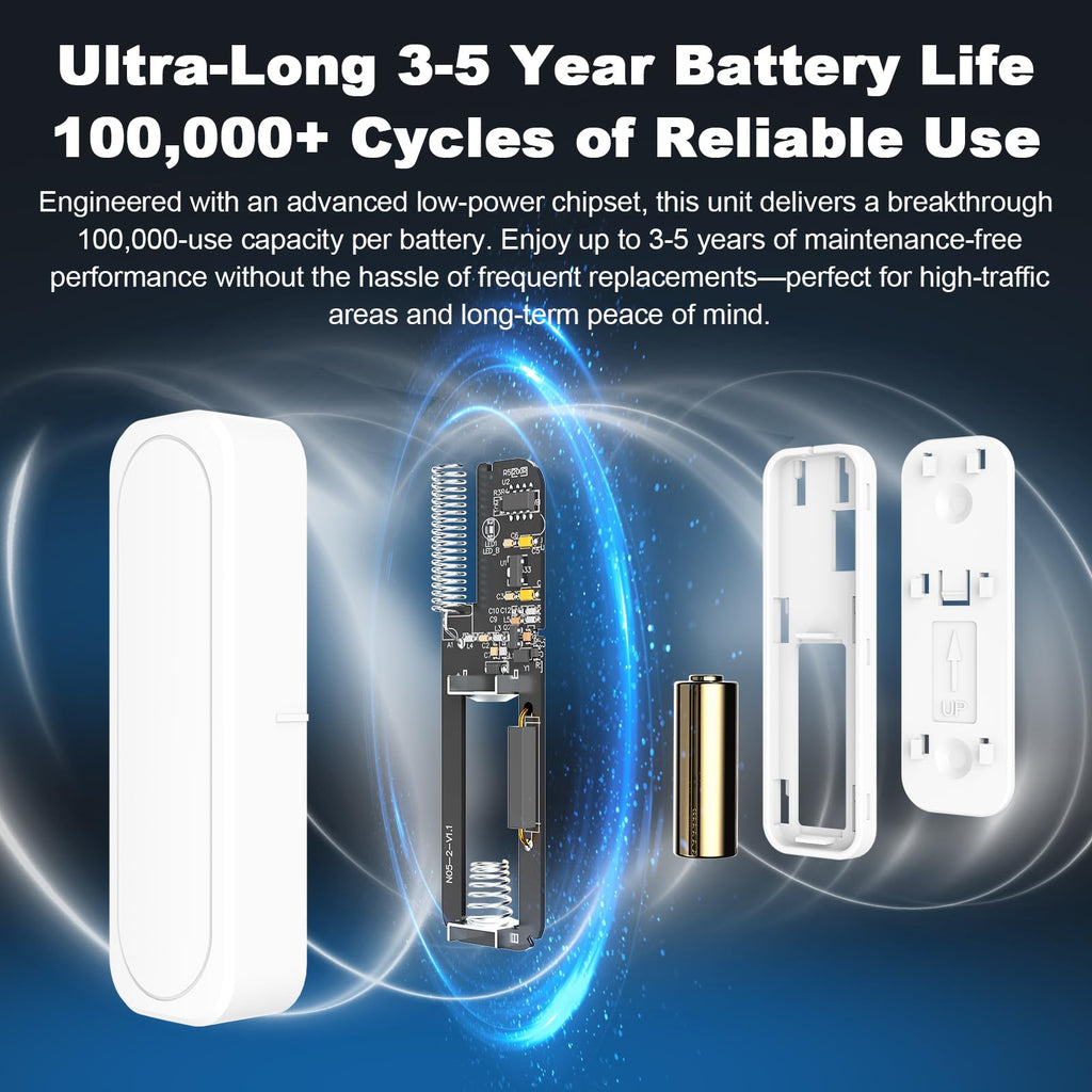 Door Chime, Satisure Wireless Door Open Contact Sensor Alarm Chime with 600 FT Range 58 Chimes 5 Volume Levels LED Indicators, Door Ringer Alert for Business/Store/Home/Office When Entering