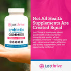 Just Thrive Probiotic Gummies - Kids, Men, and Womens Probiotic - for Digestive and Overall Health, 90 Count