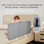 Gromast Toddler Bed Rails, Foldable Bed Rail for Toddlers, Travel Baby Bed Guard Rail with Reinforced Anchors for Cribs, Twin, Double, Full, Queen and King Size Beds - Grey (32 Inch)