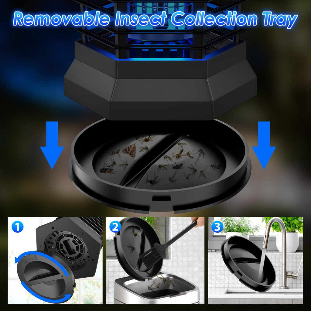 GOOTOP Remote Control Insect Zapper Outdoor Mosquito Zapper Fly Traps Fly Zapper Mosquito Killer 3 Pin Plug 90-130V ABS Plastic External