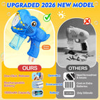 Yunaking Bubble Machine Gun 2 Pack Rechargeable Kids Toys Gift Ages 3-5 4-8