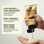 Thrive Natural Care Reef Safe Sunscreen SPF50 - Hawaii 104 Reef Act Compliant - Mineral Sunscreen Non-Nano Zinc Oxide - Vegan, (5.8 Oz (Pack of 3))