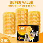 60 Count Heavy Duty Duster Refills for Swiffer, Multisurface 360° Larger Size Dusters with 4X Microfibers, Disposable Dusters for Pet, Cleaning Home, Blinds, Fans, Corners (60 pcs-Orange)