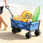 EchoSmile Wagons Carts Foldable Heavy Duty 350L Capacity for Camping, Blue