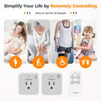 Remote Control Outlet Plug, TESSAN Wireless Light Switch Kit 100ft RF Range, On Off Switch for String Lights, Lamps, Small Appliances, Wireless Power Socket, 15A/1875W (1 Remote and 2 Outlets)
