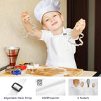 IAGBIBUI Kids Apron and Chef Hat Set, 24 Pieces Boys Girls Kids Apron with 2 Pockets Adjustable for Cooking Classroom Baking Painting, 6-13 Years, White