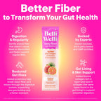 Belli Welli Fiber Supplement, Probiotics Fiber Powder Travel Pack for Women with Collagen & Electrolytes for Daily Gut Health & Debloating, Tropical Breeze, 10 Packets