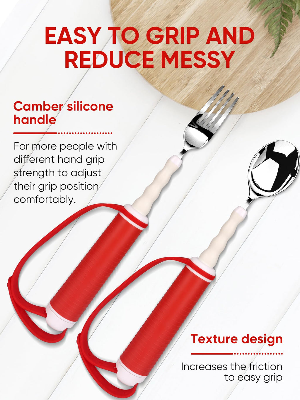 Adaptive Utensils for Disability Gadgets Swivel Fork Spoon Easy Grip Safe Stainless Steel,for Hand Tremors Parkinson's patients, 360° Rotatable Alzheimers Handicap accessories for daily living Elderly