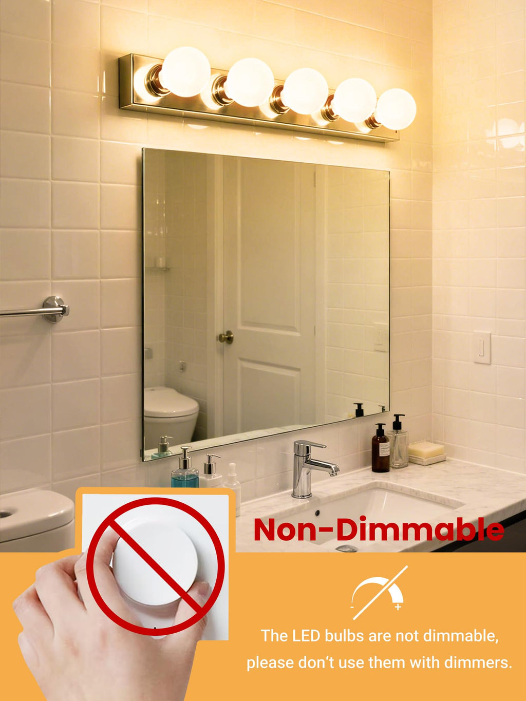 TJOY G25 LED Globe Light Bulbs, Vanity Bulb for Bathroom 40W Equivalent