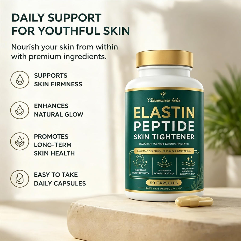 Xjrwac Claranova Elastin Peptide Skin Formula, 1000mg Marine Elastin Peptides (3pcs)