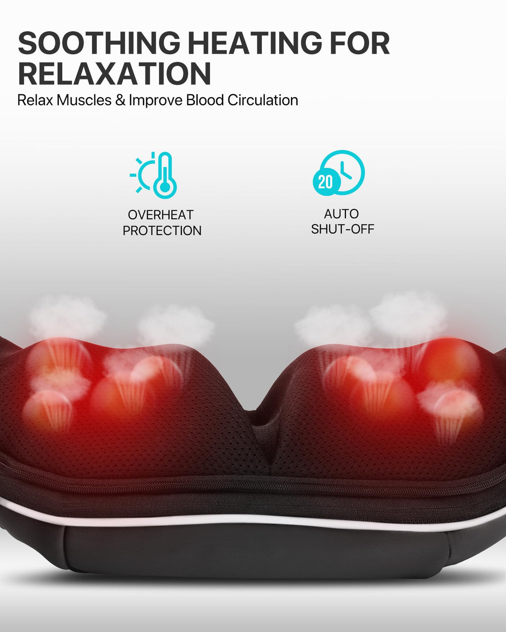 Shiatsu Back Neck Massager with Heat, Alljoy Electric Deep Tissue 3D Kneading Pillow Massege for Pain Relief & Relax Muscles, Comfort Use at Home Office (Black)