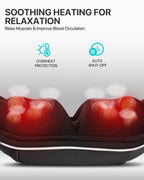 Shiatsu Back Neck Massager with Heat, Alljoy Electric Deep Tissue 3D Kneading Pillow Massege for Pain Relief & Relax Muscles, Comfort Use at Home Office (Black)