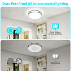 libtit 10Inch Flush Mount Ceiling Lights, 18W Dimmable LED Ceiling Light 3000K-6500K Adjustable, Brushed Nickel Light Fixture for Closet Pantry Hallway Kitchen Bathroom-1 Pack