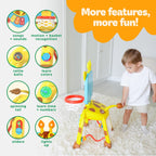 Move2Play, Giraffe Basketball Hoop & Soccer Goal Activity Center | 30+ Sounds & Lights | 1, 2, 3+ Year Old Gift & Birthday Present | 6, 12, 18, 24+ Month Toy For Baby, Toddler, Boys, & Girls