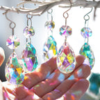 20 Pcs 38mm Teardrop Crystal Suncatcher Pendants Chandelier Decor