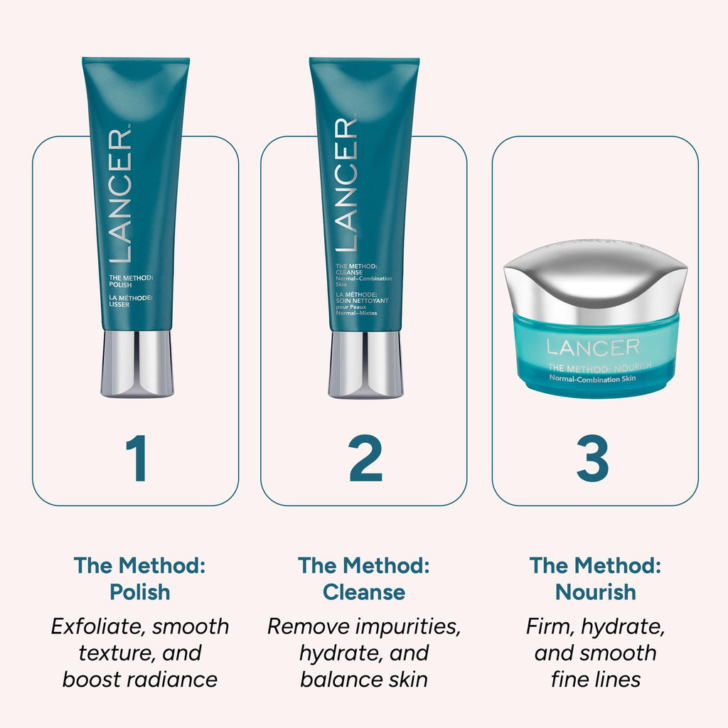 Lancer Skincare The Method: Polish Facial Exfoliator, Daily Exfoliation Face Scrub with Natural Minerals, Polish Normal-Combination Skin, 2 Fluid Ounces