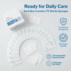 McKesson IV Gauze Pads 2x2 Inch Sterile Split Sponges (1400 Sponges, 20 Box Bulk) – Low-Lint Dressing for IV Sites, Injection Ports & Small Catheters - 2 per Pack