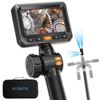 Acoath Two-Way Articulating Borescope, Endoscope Camera with Light, Dual-Lens 1080P Industrial Inspection Camera, 4.3" IPS Screen, 32GB Card, IP67 Waterproof Sewer Tools - 5FT