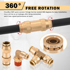 CheeMuii 156 PCS Brass DOT Air Line Fittings with 4 Roll 100FT 1/8" 1/4" 3/8" 1/2" DOT Air Lines Kit Push Lock Air Fitting Quick Connect Air Fittings with Air Hose Pneumatic Tubing