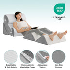 Hansleep Bed Wedge Pillow Set for After Surgery 6PCS, Post Surgery Pillow for Sleep Apnea and Acid Reflux Relief, Adjustable Reading Pillows Back Support with Memory Foam, White, 23"