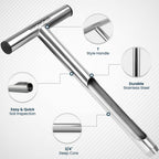 Varomorus Soil Sampler Probe Stainless Steel Tubular T-Style Handle. (12 inch)