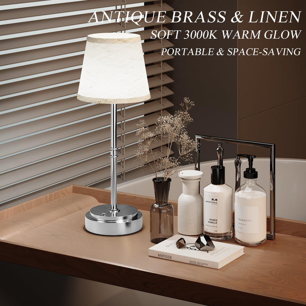 Litluzecozy Cordless Table Lamp Rechargeable Black - 2 Pack 7500mAH Battery Operated Lamp for Decor, 3000K Stepless Dimming Touch Control Wireless Lamp for Bedroom, Dining Table, Counter, Living Room
