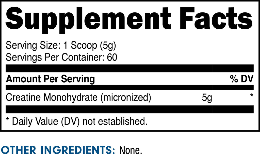 Bucked Up Pure Micronized Creatine Monohydrate for Women and Men - Easy to Mix and Unflavored - 5G Per Serving - 60 Servings - 300 Grams Per Container