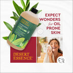 Desert Essence Thoroughly Clean Face Wash with Tea Tree Oil, Castile Soap and Coconut Oil - Organic Facial Cleanser for Sensitive and Oily Skin, Vegan & Cruelty-Free, 32 fl oz