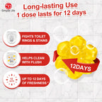 Simple Life Toilet Gel Stamp – Fresh Flower Scent, Anti-Limescale Toilet Cleaner Gel, Deodorizing & Long-Lasting Freshness, 64 Stamps, Blue & Yellow