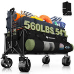 Hikemoon 400L Ultra Large Collapsible Wagon with Big Wheels - Black