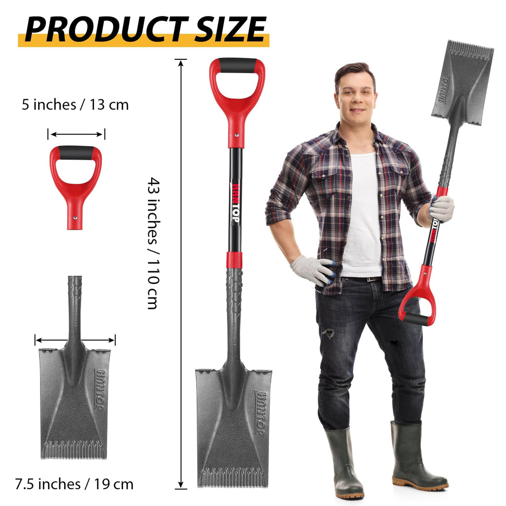 HANTOP Sharp Blade Garden Spade Shovel Flat Spades for Gardening and Edging