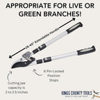 Kings County Tools Tree Trimmer Loppers with 26" - 40" Long Handles