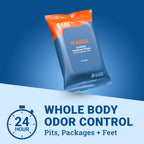 Mando Deodorant Wipes - 24 Hour Odor Control - Aluminum Free, Baking Soda Free, Skin Safe - 15 Count (Pack of 3)